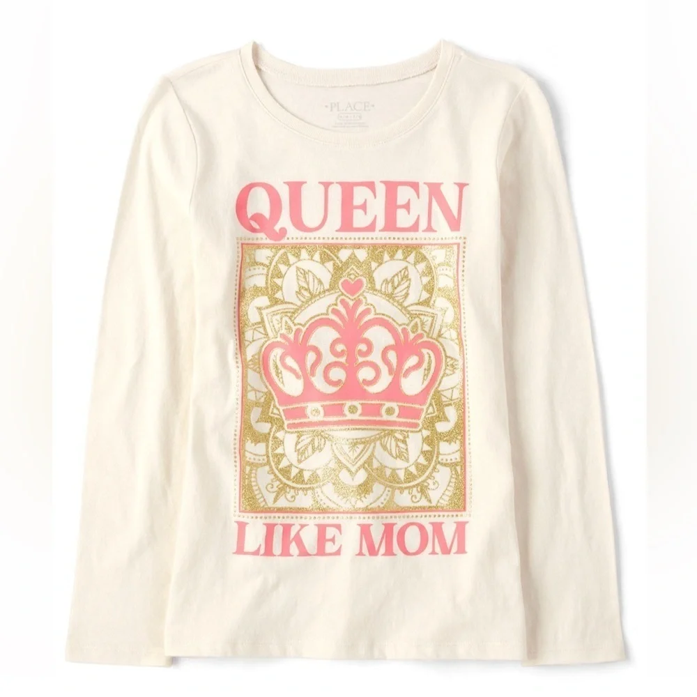Girls Mom Graphic Tee - Halo white